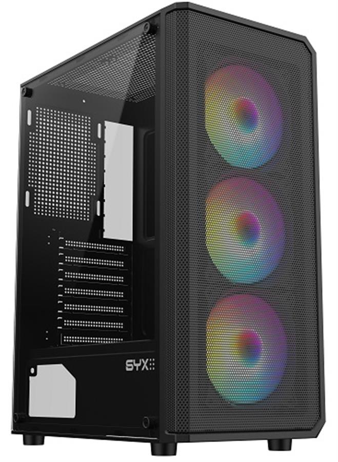 GABINETE GAMER EQS10 3 COOLERS COLORES ARGB ATX