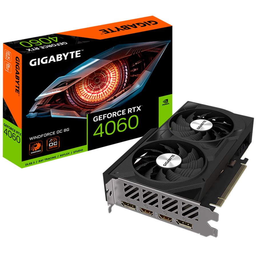 PLACA DE VIDEO GEFORCE RTX 4060 GIGABYTE WINDFORCE OC 8GB GDDR6